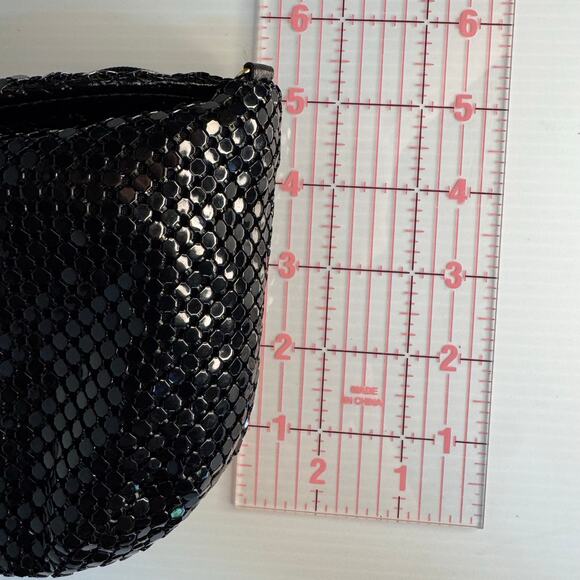 Vintage Handmade Mesh Metal Purse‎ Black Gold Whimsigoth Glam Coquette Girl - Picture 12 of 14